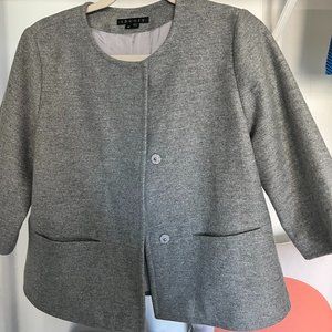 Theory Wool Blend Cropped Goldy Blazer Jacket